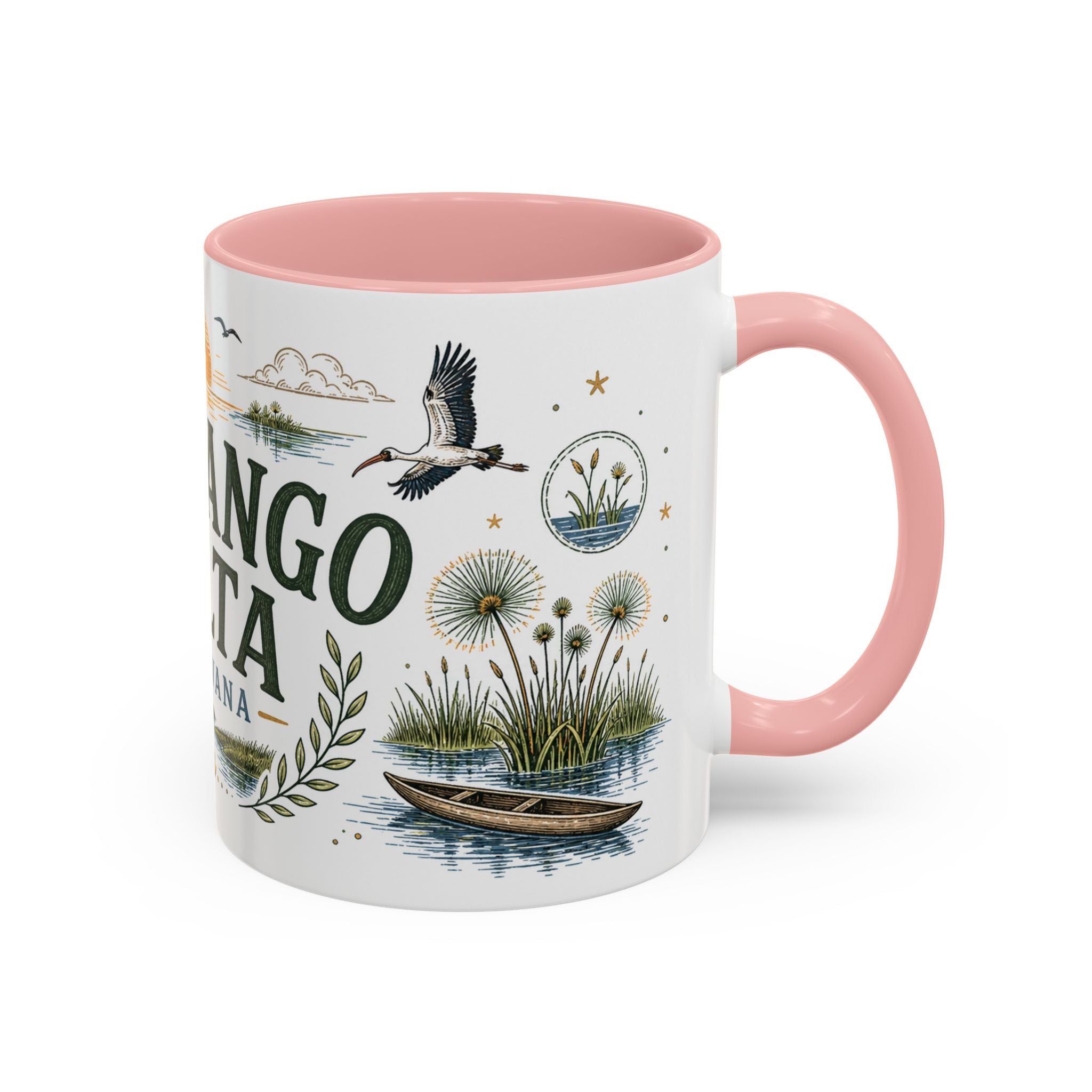Okavango Delta Coffee Mug | Travel Destination Souvenir Gift | Accent Color Ceramic 11oz 15oz