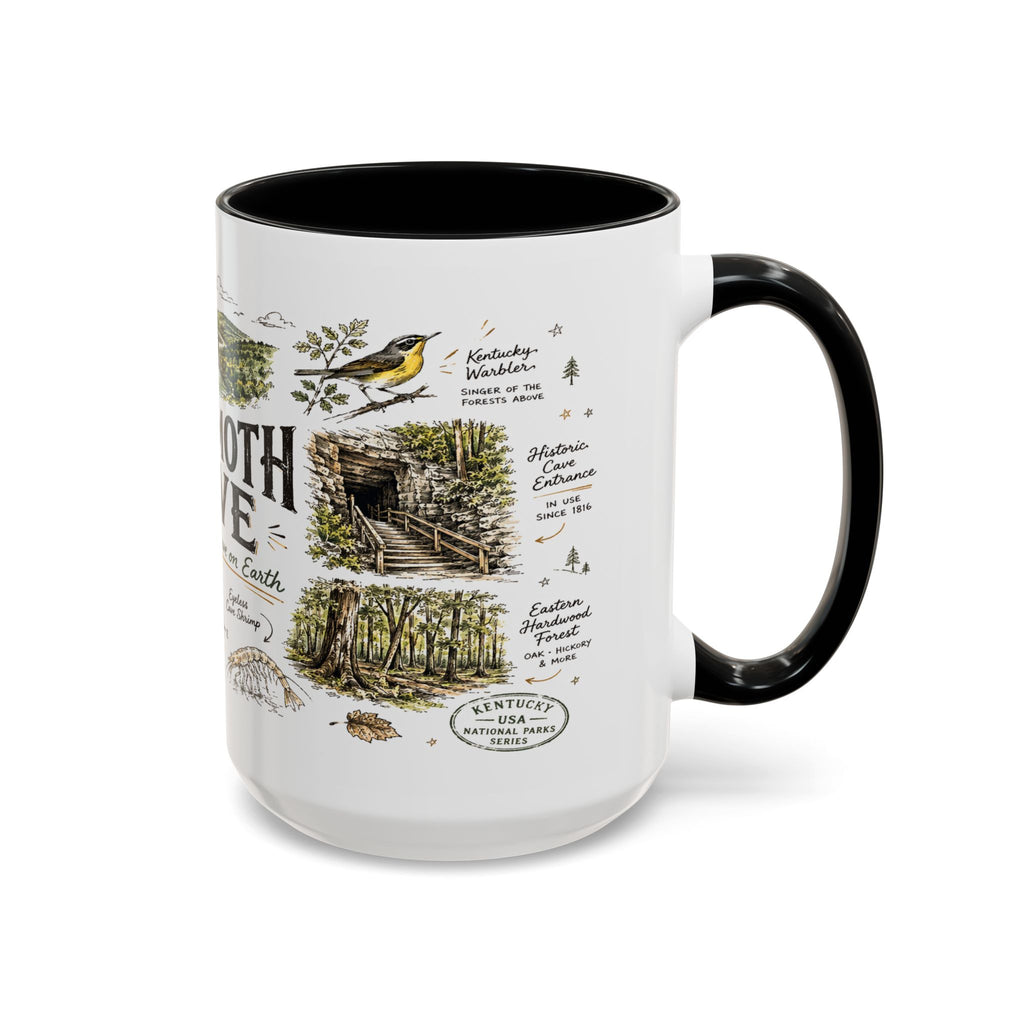 Mammoth Cave National Park Coffee Mug | Kentucky Cave Exploration Hiking Gift | Accent Color Ceramic 11oz 15oz