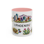 Phoenix Illustrated Travel Mug | City Souvenir Accent Coffee Mug | 11oz 15oz Ceramic Cup