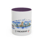 Anchorage Illustrated Travel Mug | City Souvenir Accent Coffee Mug | 11oz 15oz Ceramic Cup