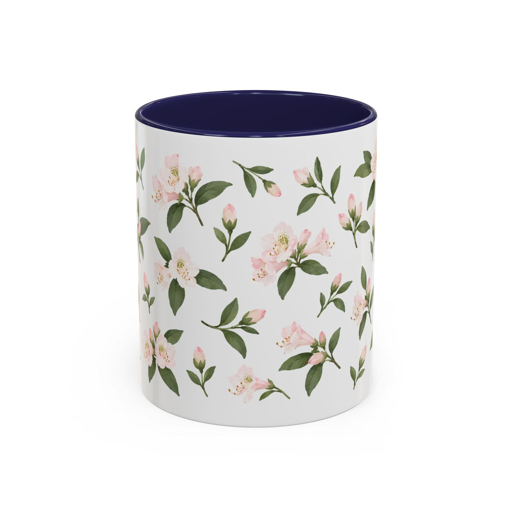 West Virginia Rhododendron Mug, State Flower Floral Coffee Cup, 11oz Botanical Gift