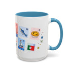 Lisbon Coffee Mug | Postage Stamp Collage Mug | Travel Souvenir Accent Cup 11oz 15oz