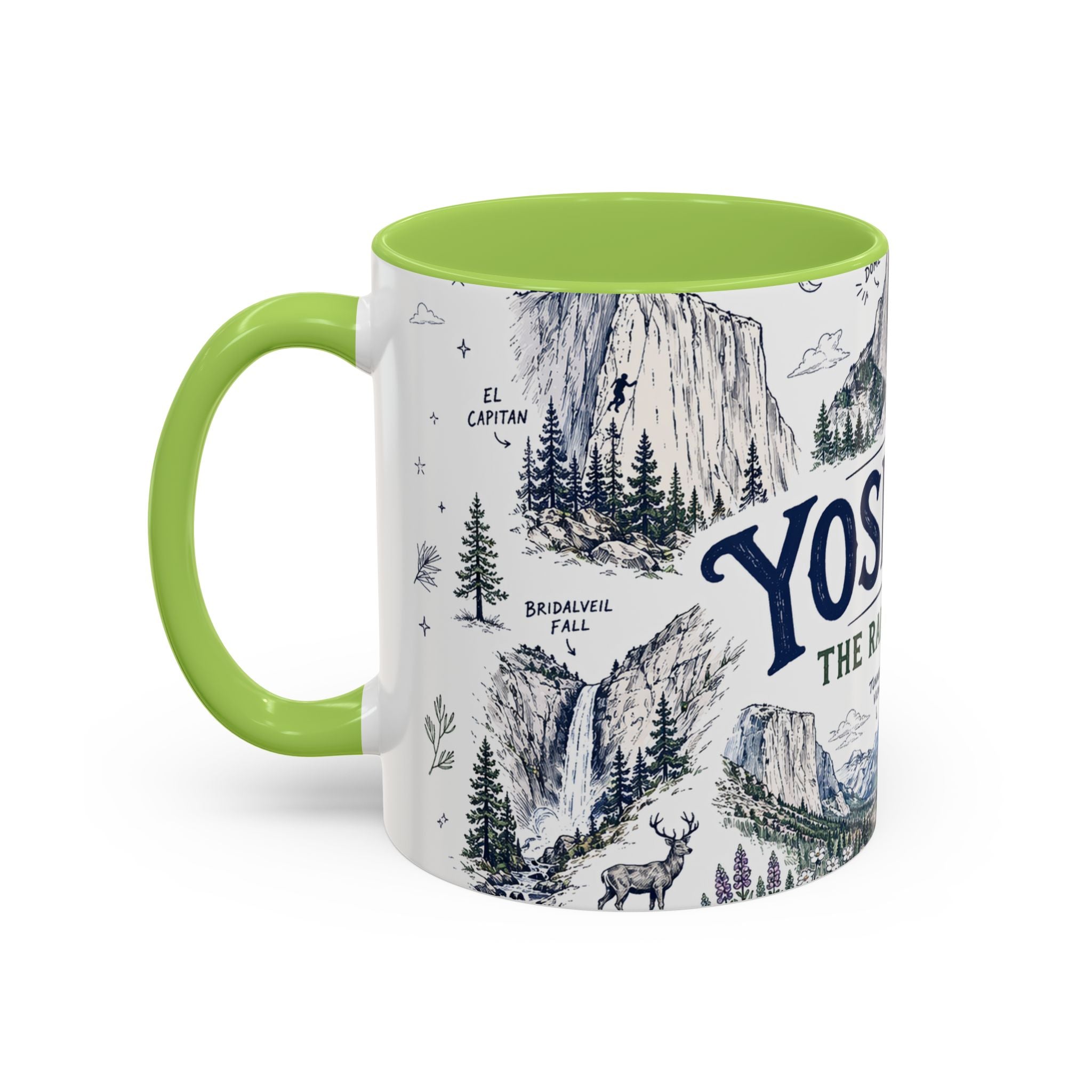 Yosemite National Park Coffee Mug | Hiking Camping Nature Gift | Accent Color Ceramic 11oz 15oz