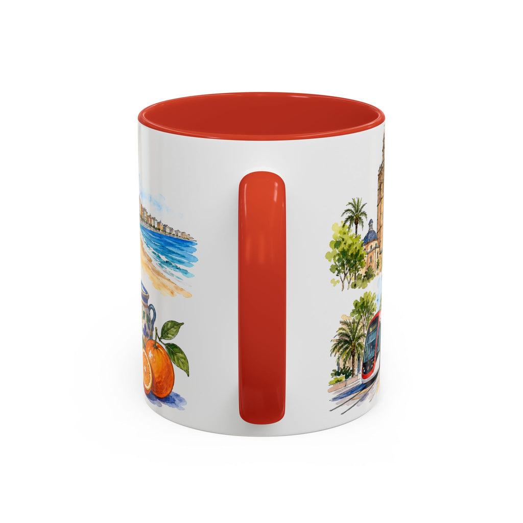 Valencia Illustrated Travel Mug | City Souvenir Accent Coffee Mug | 11oz 15oz Ceramic Cup