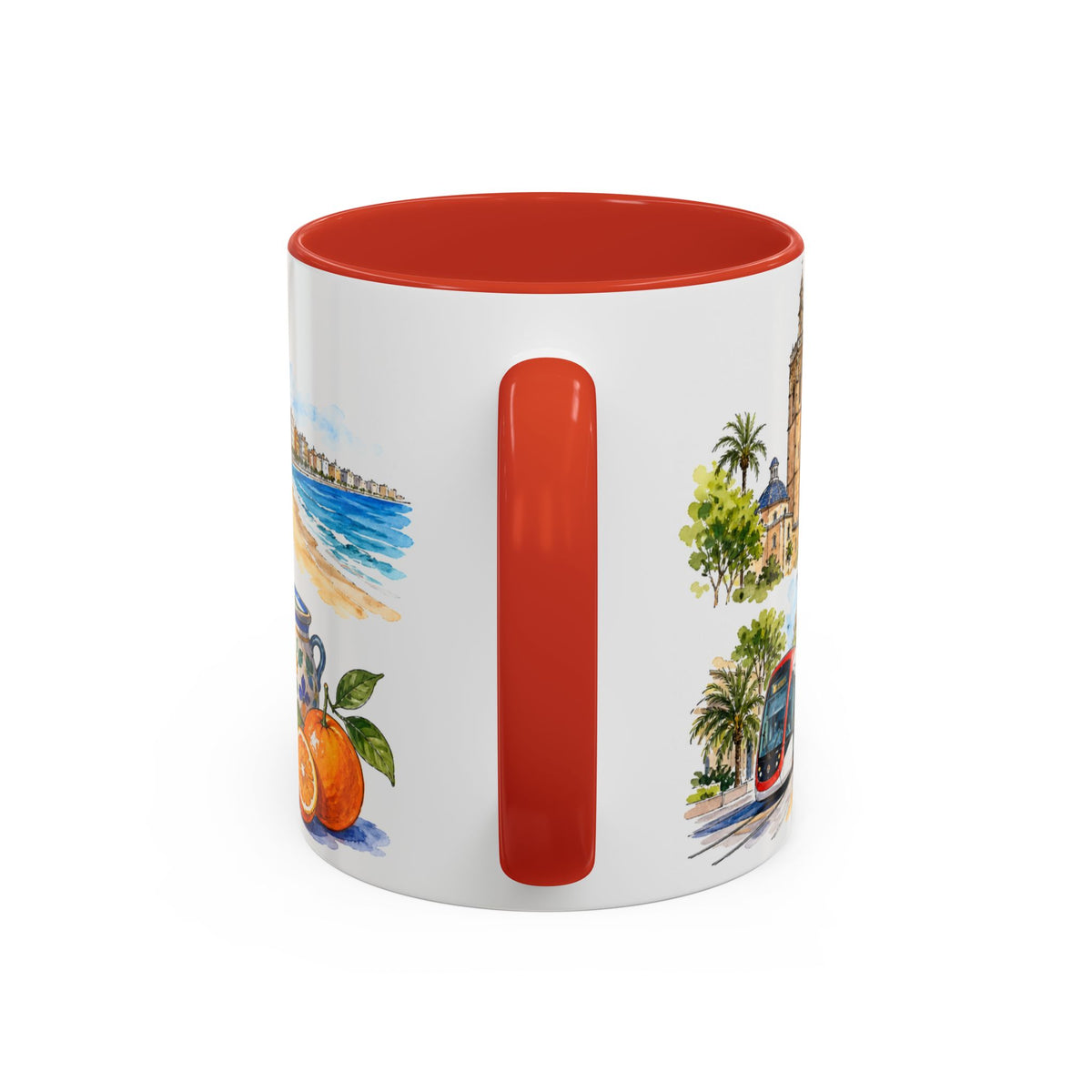 Valencia Illustrated Travel Mug | City Souvenir Accent Coffee Mug | 11oz 15oz Ceramic Cup