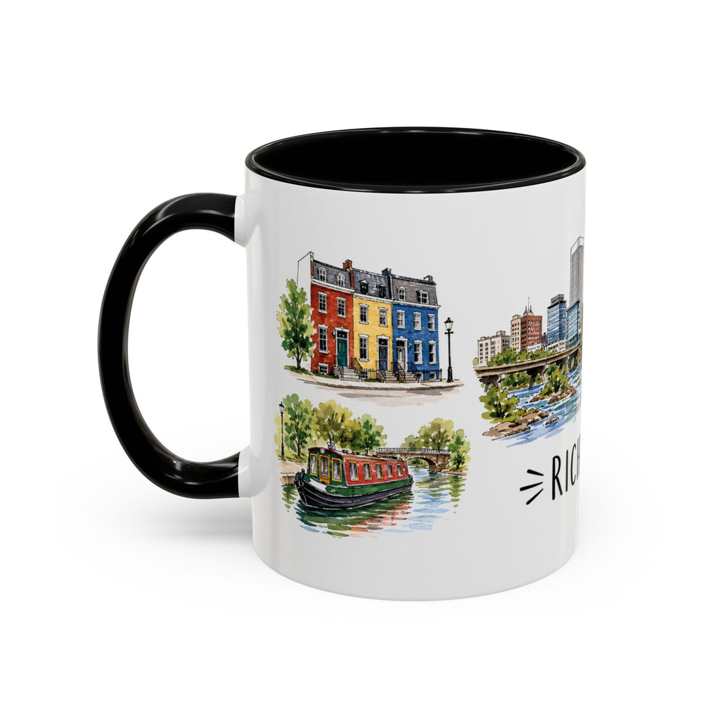 Richmond Illustrated Travel Mug | City Souvenir Accent Coffee Mug | 11oz 15oz Ceramic Cup