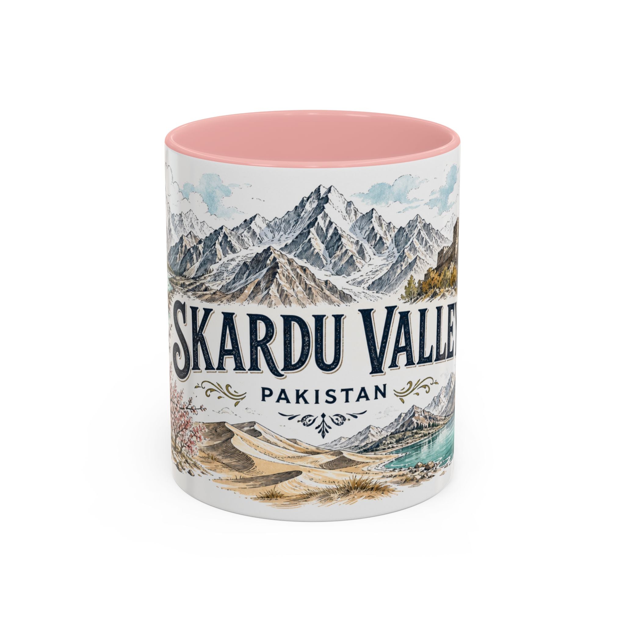 Skardu Valley Mug, Pakistan Travel Souvenir, Bucket List Gift, Accent Ceramic Coffee Mug 11oz 15oz