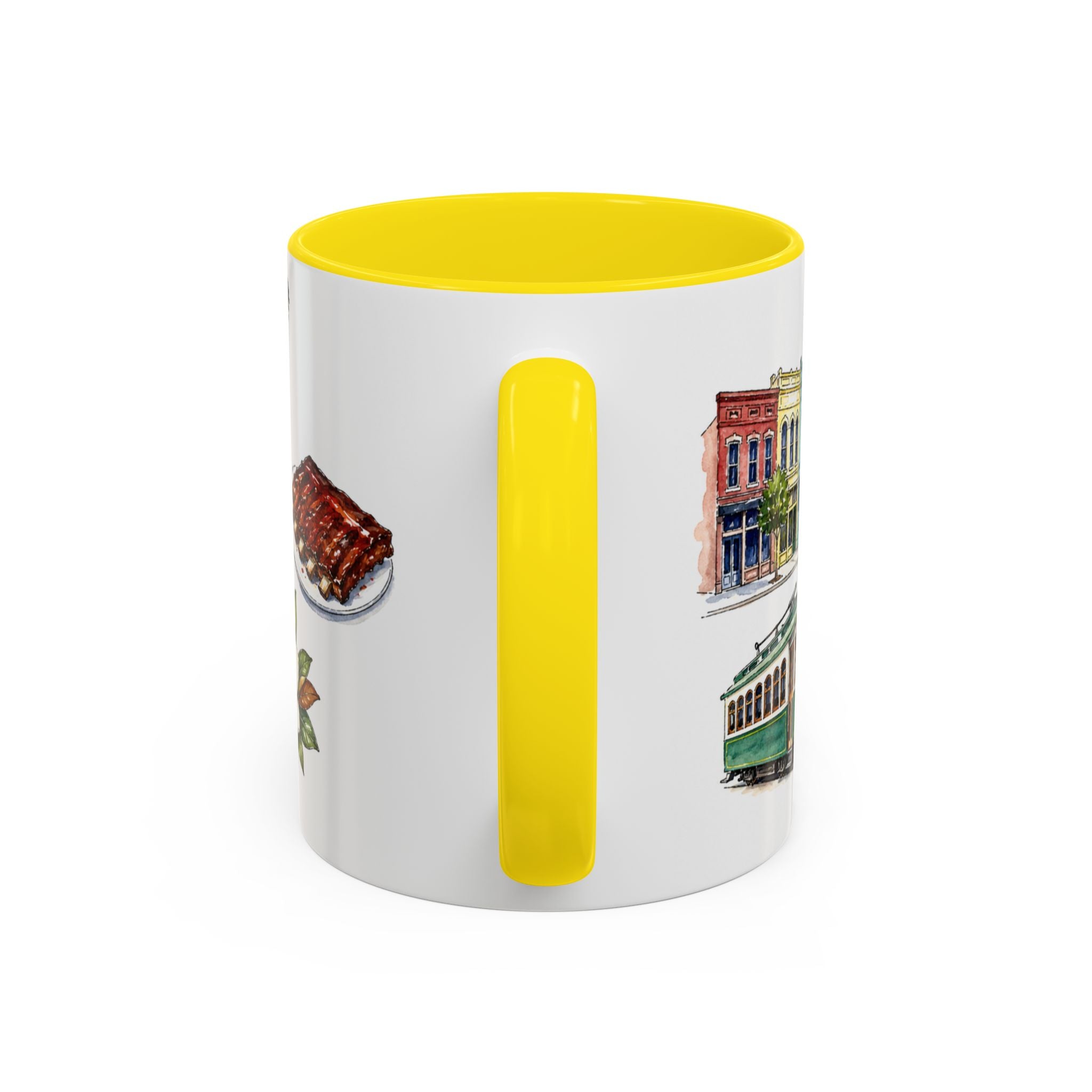 Memphis Illustrated Travel Mug | City Souvenir Accent Coffee Mug | 11oz 15oz Ceramic Cup