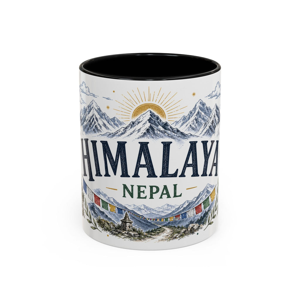 Himalaya Coffee Mug | Travel Destination Souvenir Gift | Accent Color Ceramic 11oz 15oz