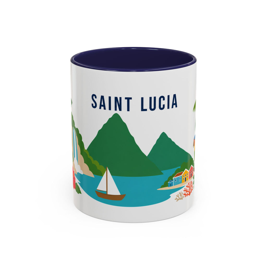 Saint Lucia Coffee Mug | Travel Souvenir Accent Mug | Country Gift Ceramic Cup 11oz 15oz