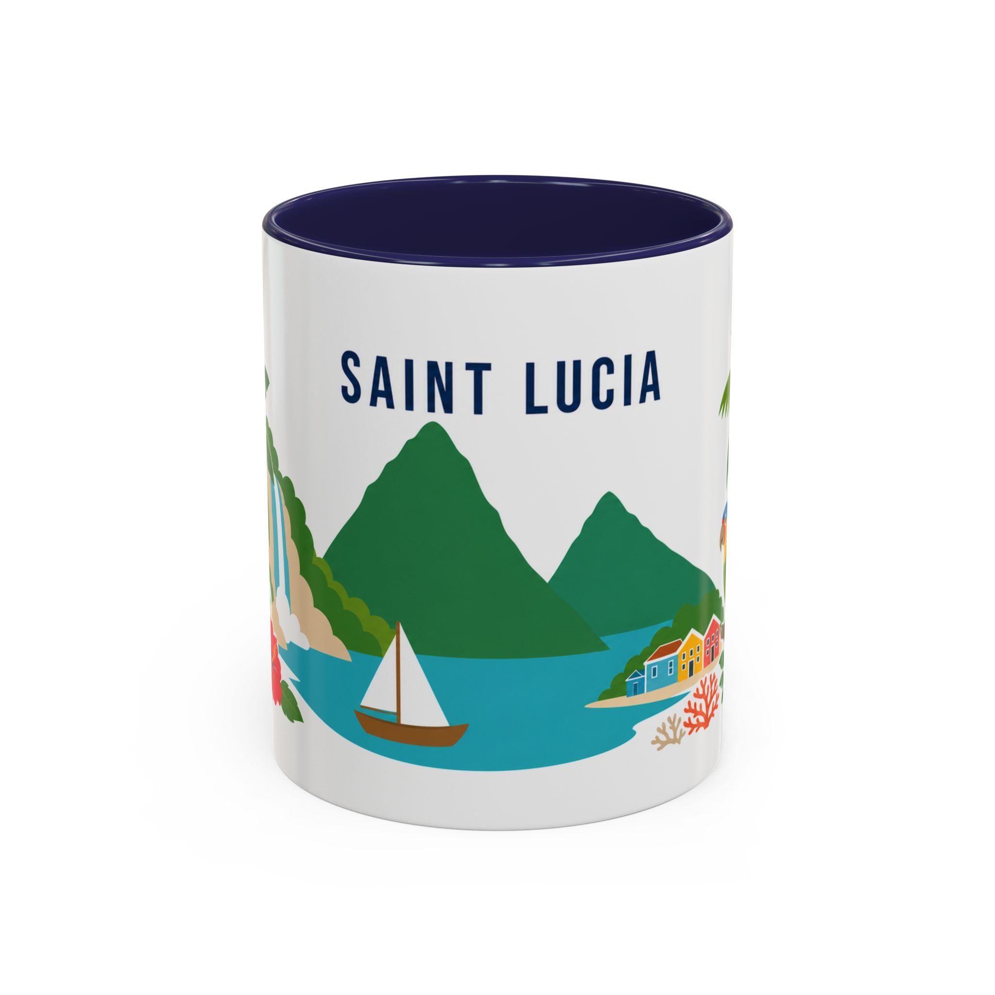 Saint Lucia Coffee Mug | Travel Souvenir Accent Mug | Country Gift Ceramic Cup 11oz 15oz