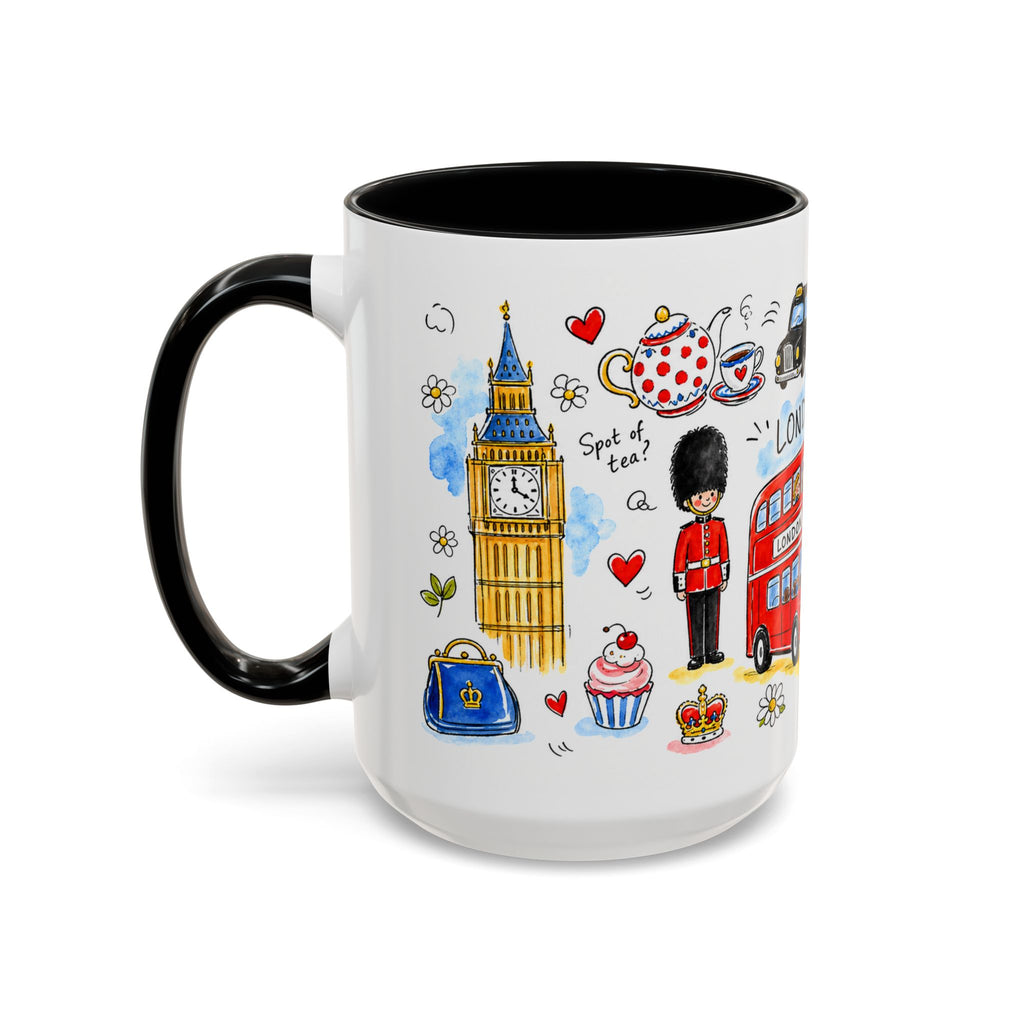 London Travel Mug | European City Souvenir Accent Coffee Mug | 11oz 15oz Ceramic Cup