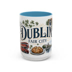 Dublin Coffee Mug | Ireland Travel Souvenir | Vintage Illustrated City Gift | 11 oz 15 oz Accent Mug