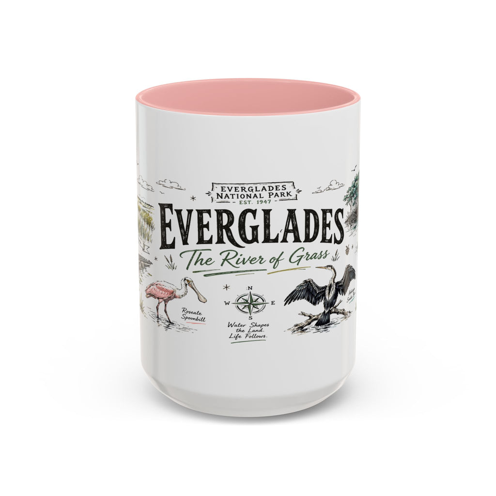 Everglades National Park Coffee Mug | Florida Wetlands Wildlife Kayak Gift | Accent Color Ceramic 11oz 15oz