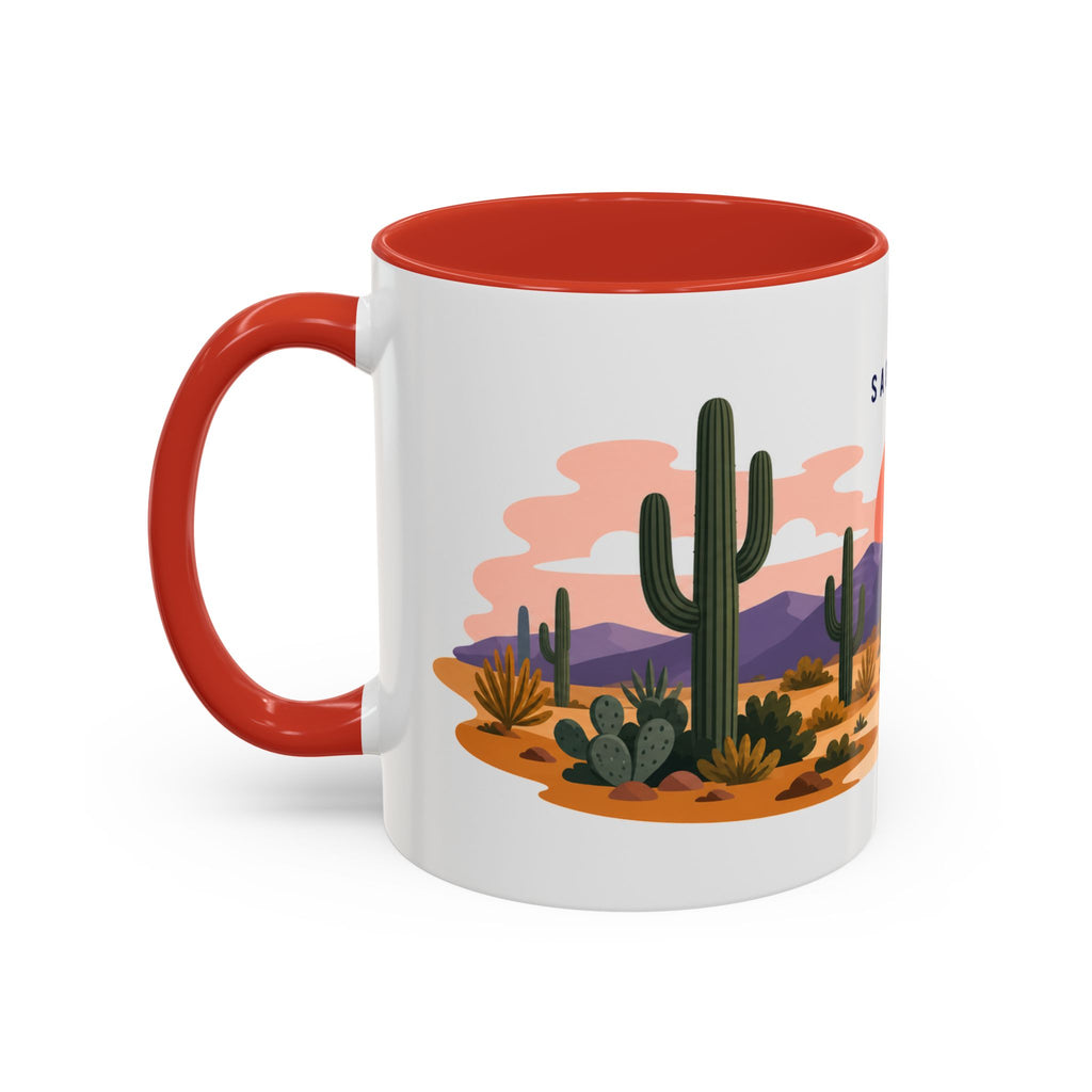 Saguaro National Park Coffee Mug | Solid Color Block Park Souvenir | 11oz 15oz Accent Mug