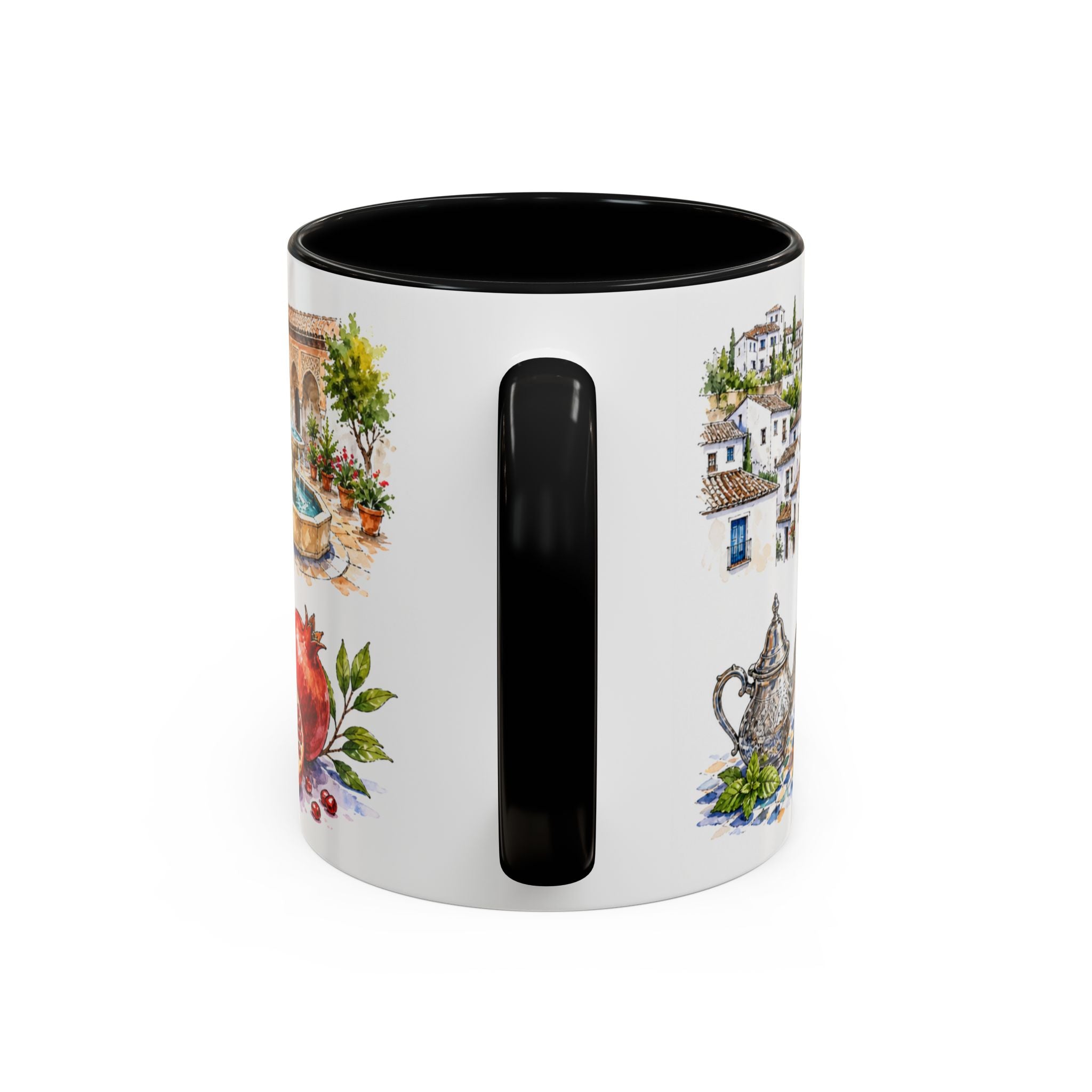 Granada Illustrated Travel Mug | City Souvenir Accent Coffee Mug | 11oz 15oz Ceramic Cup