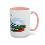 Torres del Paine Coffee Mug | Travel Destination Souvenir Gift | Accent Color Ceramic 11oz 15oz