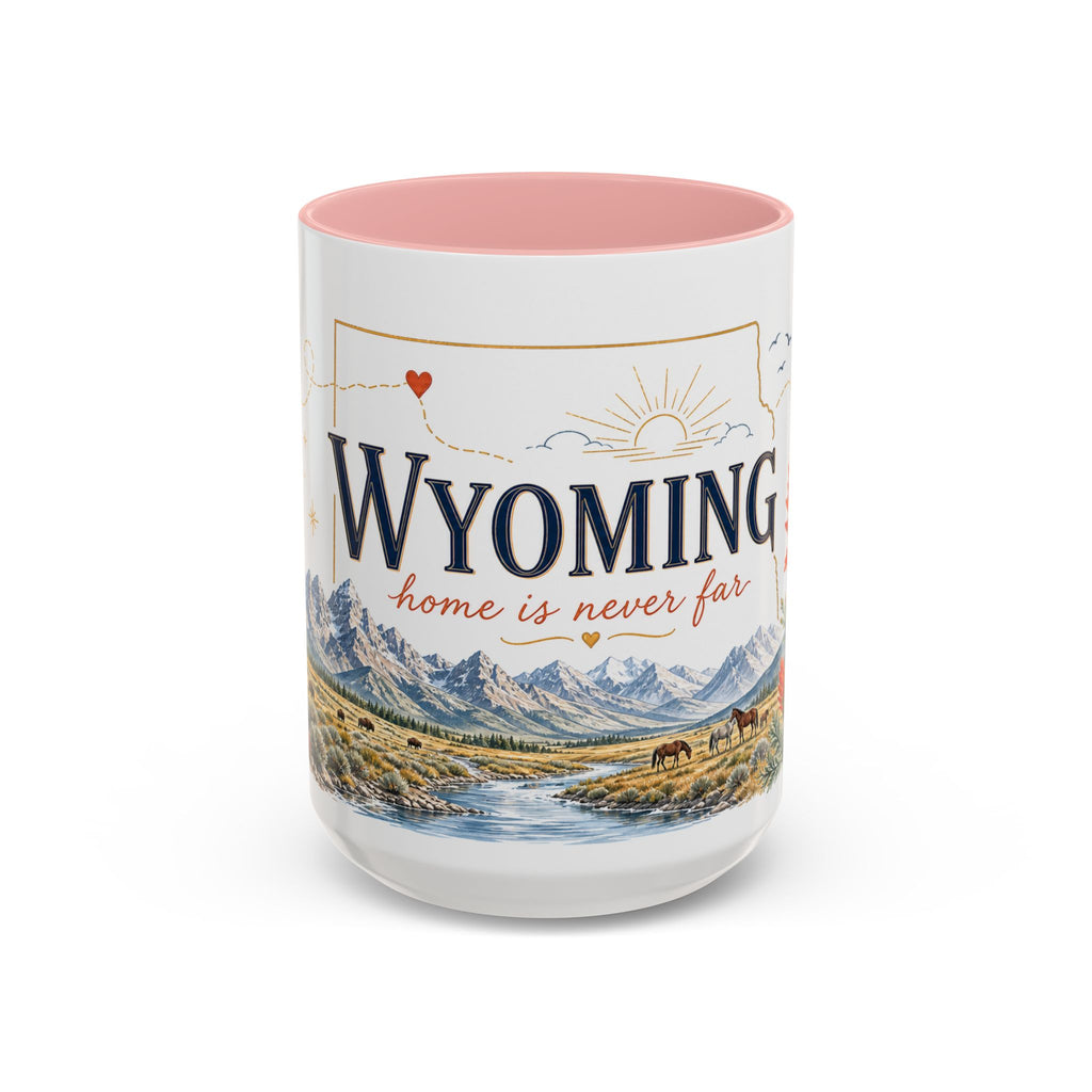 Wyoming Home State Mug | Moving Away Gift | Long Distance Friendship Coffee Cup | 11oz 15oz Accent Mug