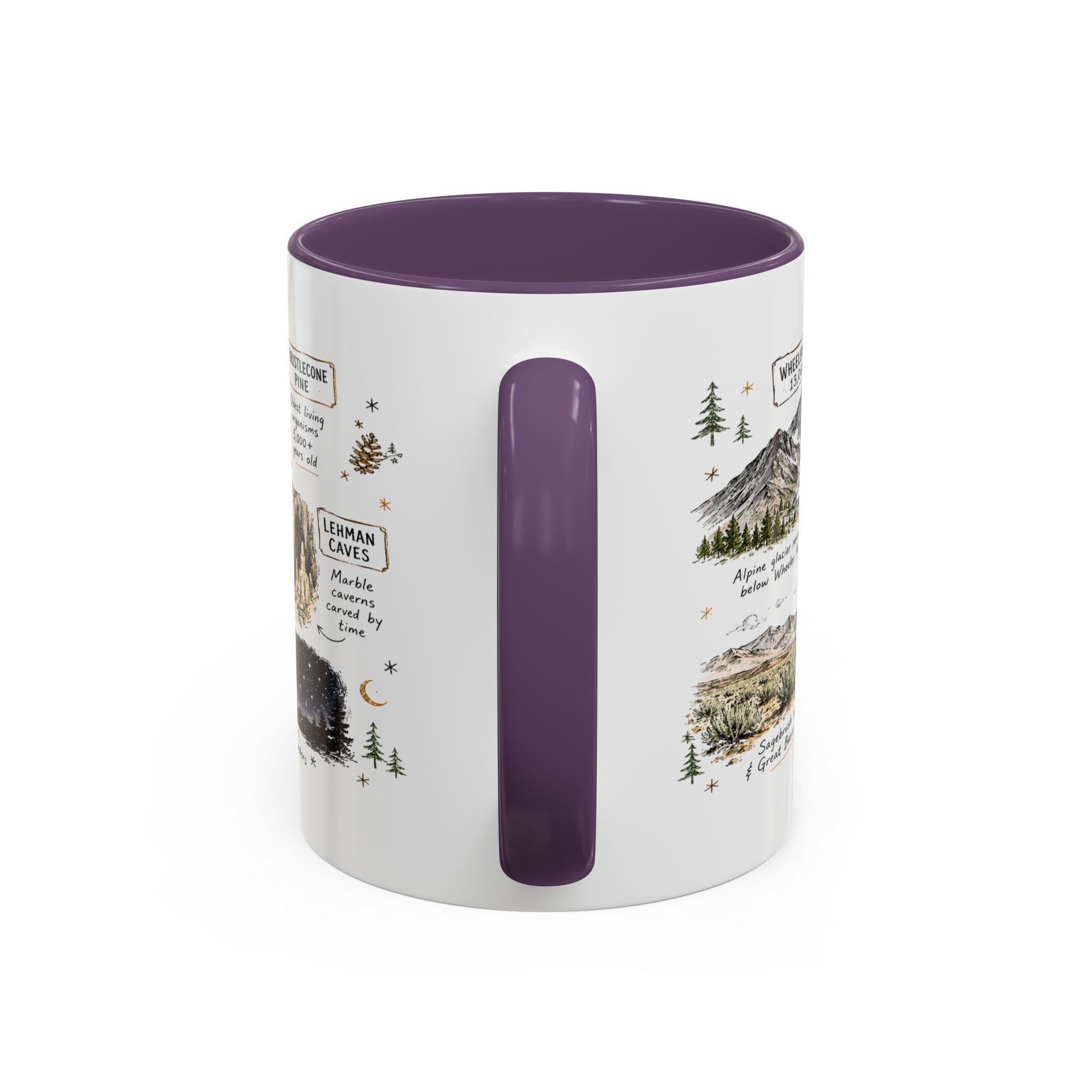 Great Basin National Park Coffee Mug | Nevada Desert Stargazing Hiking Gift | Accent Color Ceramic 11oz 15oz