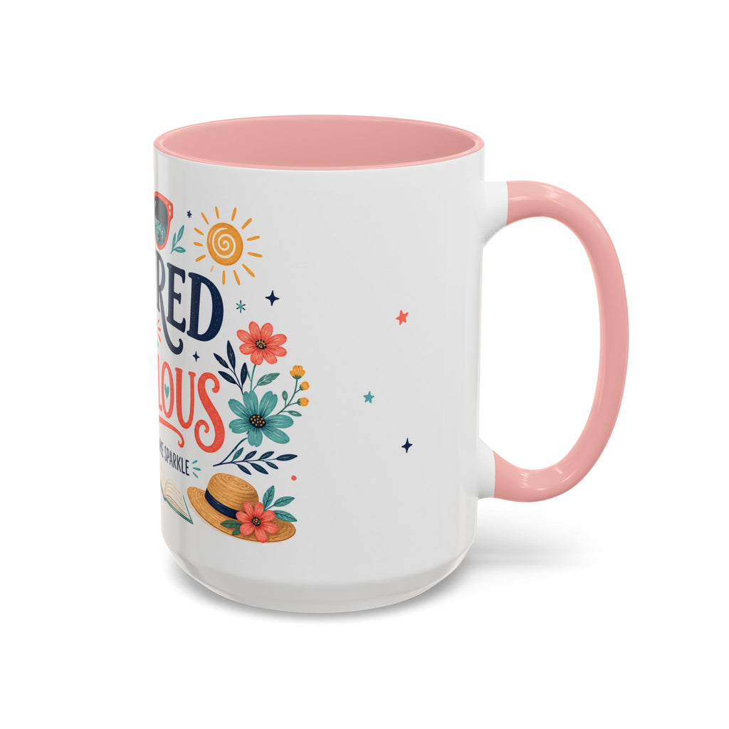 Retired And Fabulous Coffee Mug | Retirement Gift For Women Men | Accent Color Ceramic 11oz 15oz