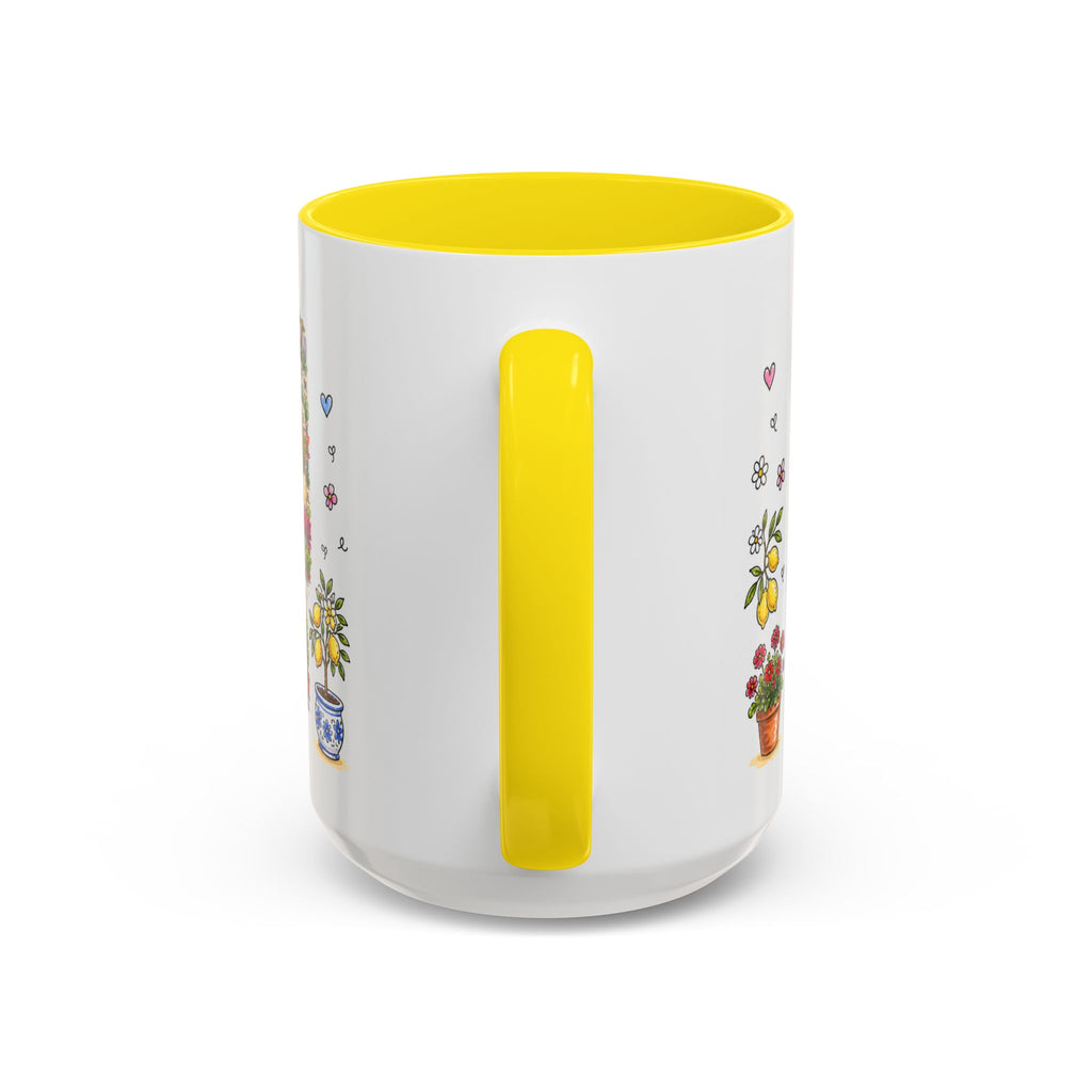 Positano Illustrated Travel Mug | Italy Souvenir Accent Coffee Mug | 11oz 15oz Ceramic Cup
