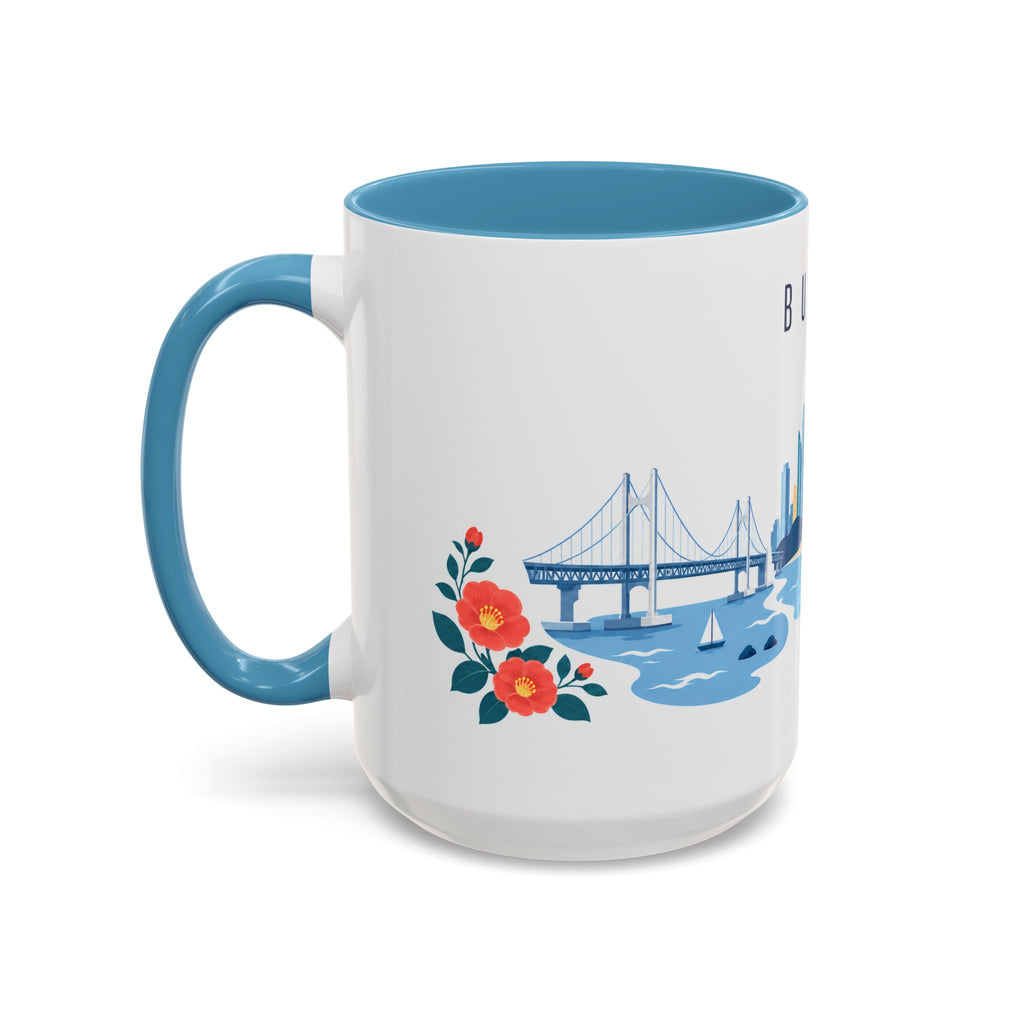 Busan Coffee Mug | South Korea Travel Souvenir | Porcelain Decal City Gift | 11oz 15oz Accent Mug