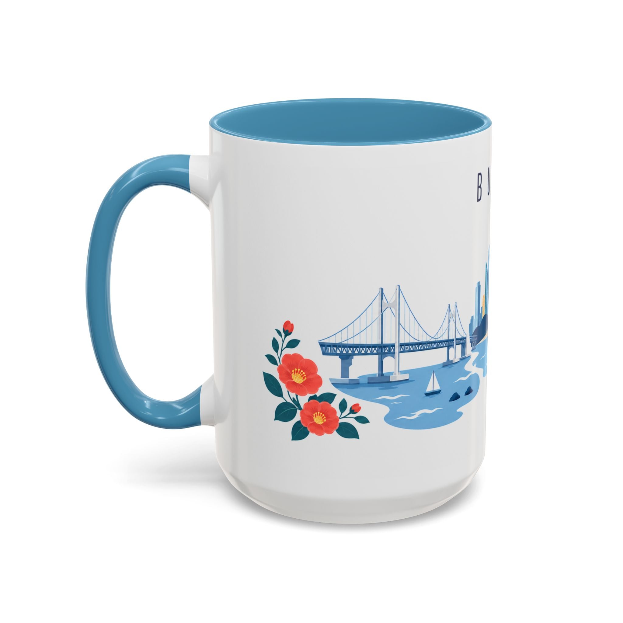 Busan Coffee Mug | South Korea Travel Souvenir | Porcelain Decal City Gift | 11oz 15oz Accent Mug