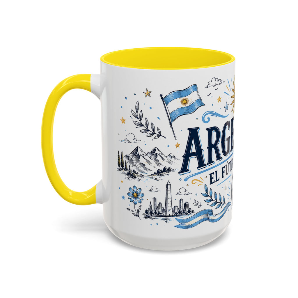 Argentina Soccer Coffee Mug | Soccer Fan Gift | Accent Color Ceramic 11oz 15oz Match Day Cup