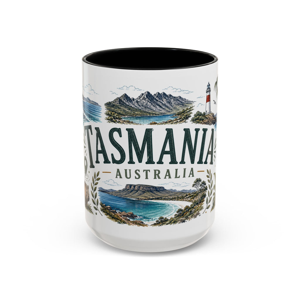 Tasmania Coffee Mug | Travel Destination Souvenir Gift | Accent Color Ceramic 11oz 15oz