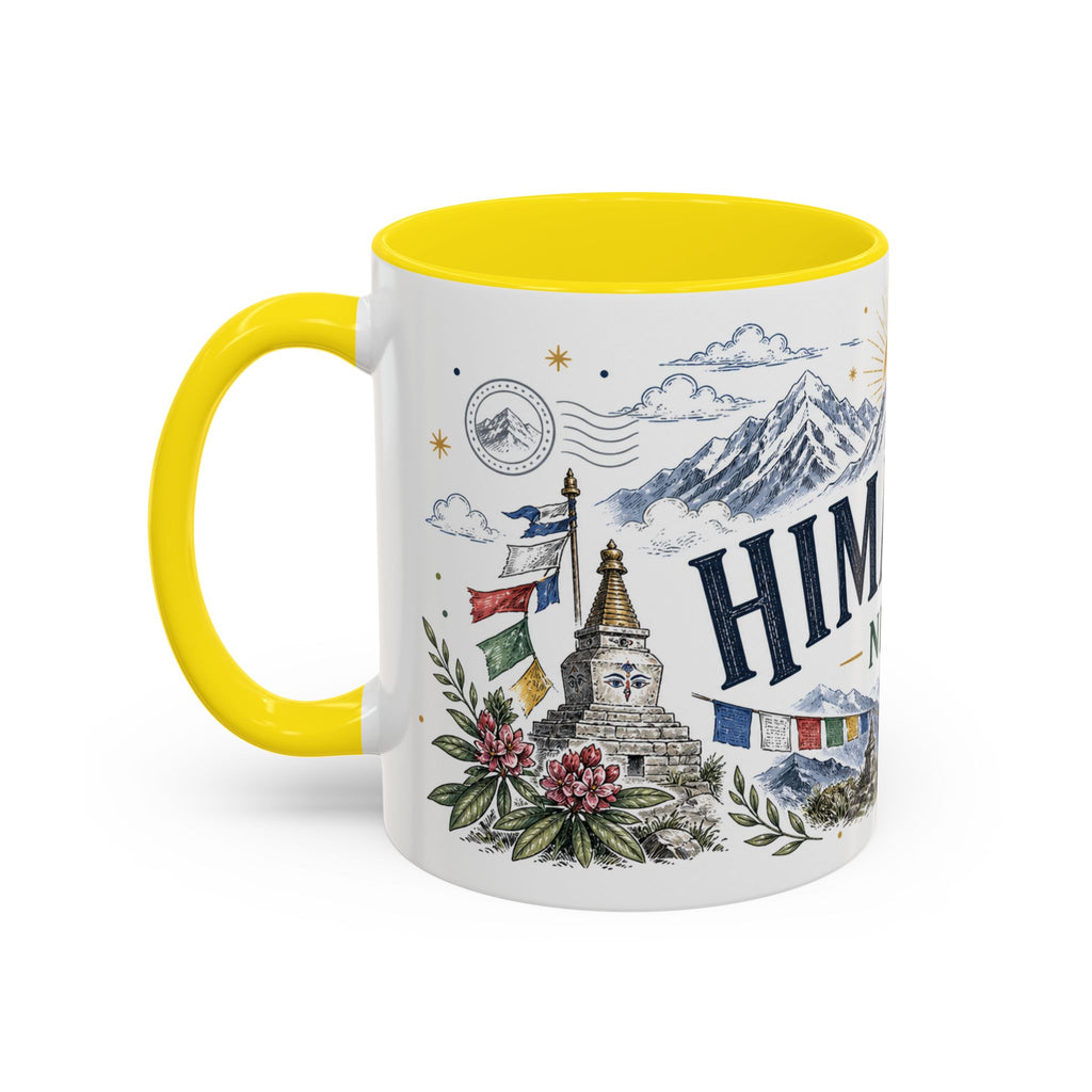 Himalaya Coffee Mug | Travel Destination Souvenir Gift | Accent Color Ceramic 11oz 15oz
