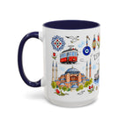 Istanbul Travel Mug | European City Souvenir Accent Coffee Mug | 11oz 15oz Ceramic Cup