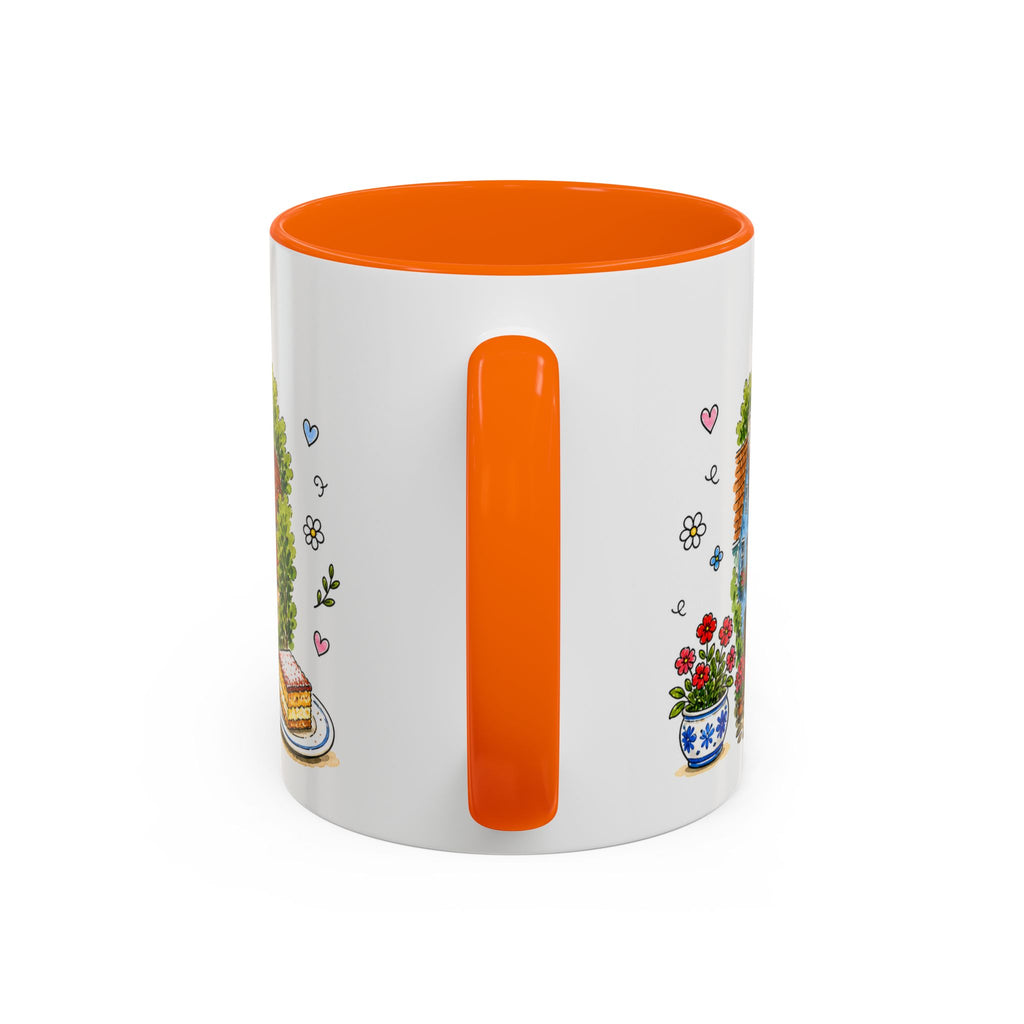Cesky Krumlov Illustrated Travel Mug | Czechia Souvenir Accent Coffee Mug | 11oz 15oz Ceramic Cup