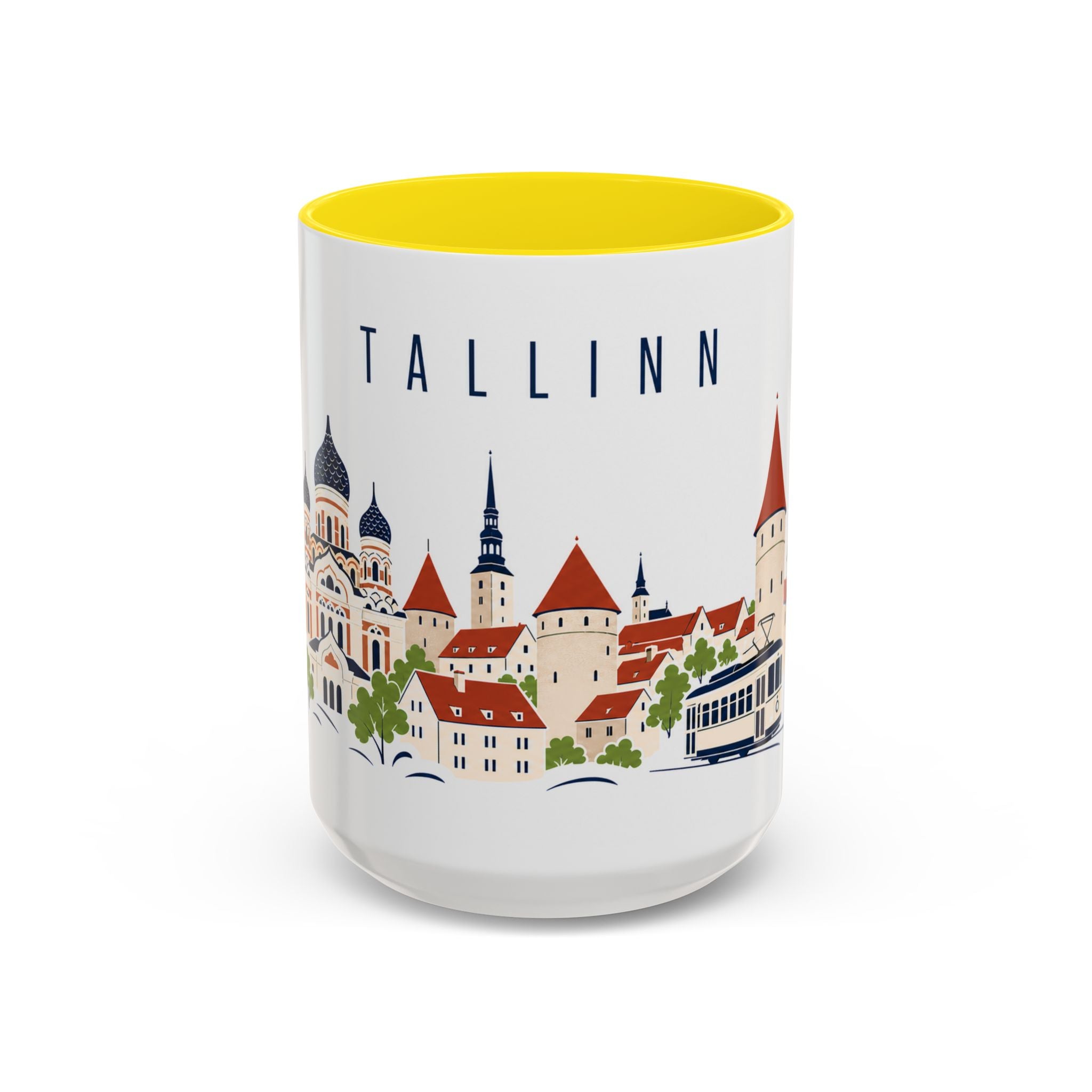 Tallinn Coffee Mug | Estonia Travel Souvenir | Porcelain Decal City Gift | 11oz 15oz Accent Mug