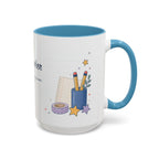 Personalized Teacher Mug | Custom Name Notebook Coffee Cup | Back to School Gift 11oz 15oz