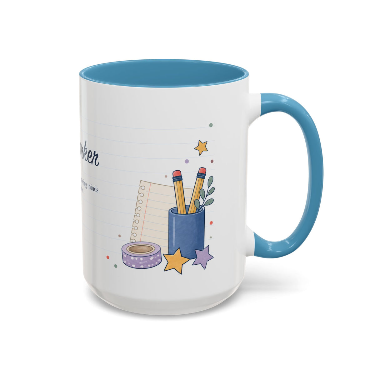 Personalized Teacher Mug | Custom Name Notebook Coffee Cup | Back to School Gift 11oz 15oz