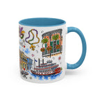 New Orleans Illustrated Travel Mug | City Souvenir Accent Coffee Mug | 11oz 15oz Ceramic Cup