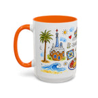 Barcelona Travel Mug | European City Souvenir Accent Coffee Mug | 11oz 15oz Ceramic Cup