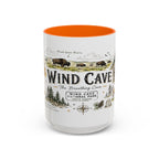 Wind Cave National Park Coffee Mug | South Dakota Cave Bison Prairie Gift | Accent Color Ceramic 11oz 15oz