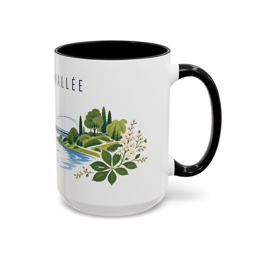 Marne-La-Vallée Coffee Mug | France Travel Souvenir | Porcelain Decal City Gift | 11oz 15oz Accent Mug