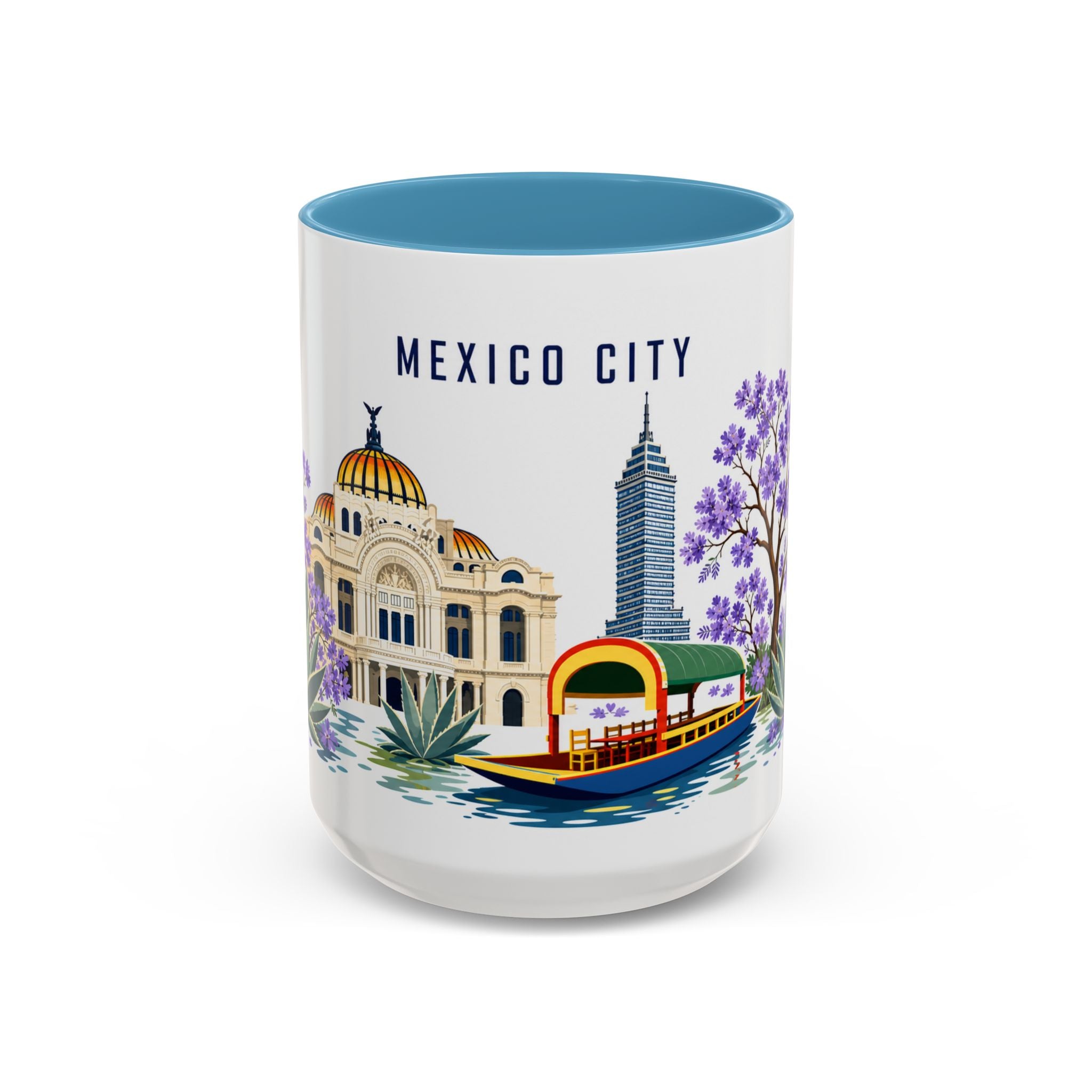 Mexico City Coffee Mug | Mexico Travel Souvenir | Porcelain Decal City Gift | 11oz 15oz Accent Mug