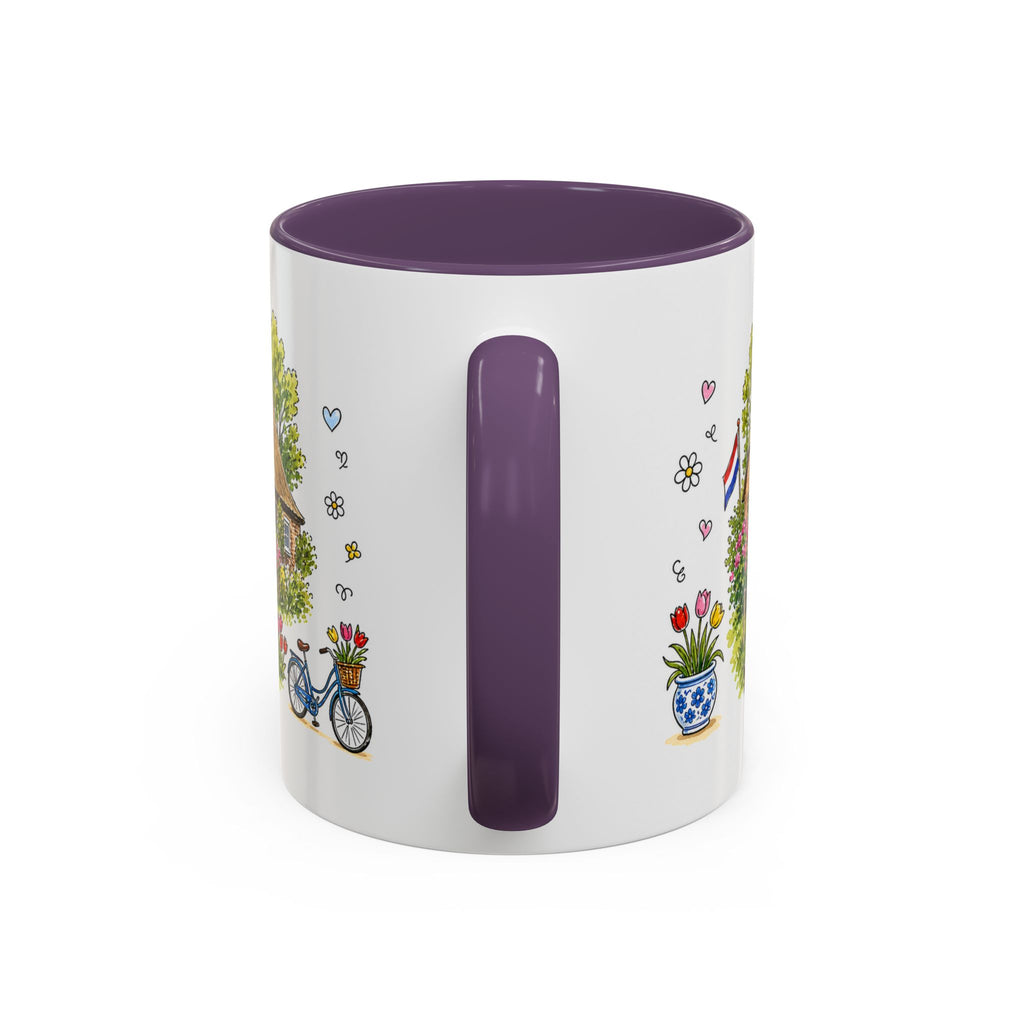 Giethoorn Illustrated Travel Mug | Netherlands Souvenir Accent Coffee Mug | 11oz 15oz Ceramic Cup