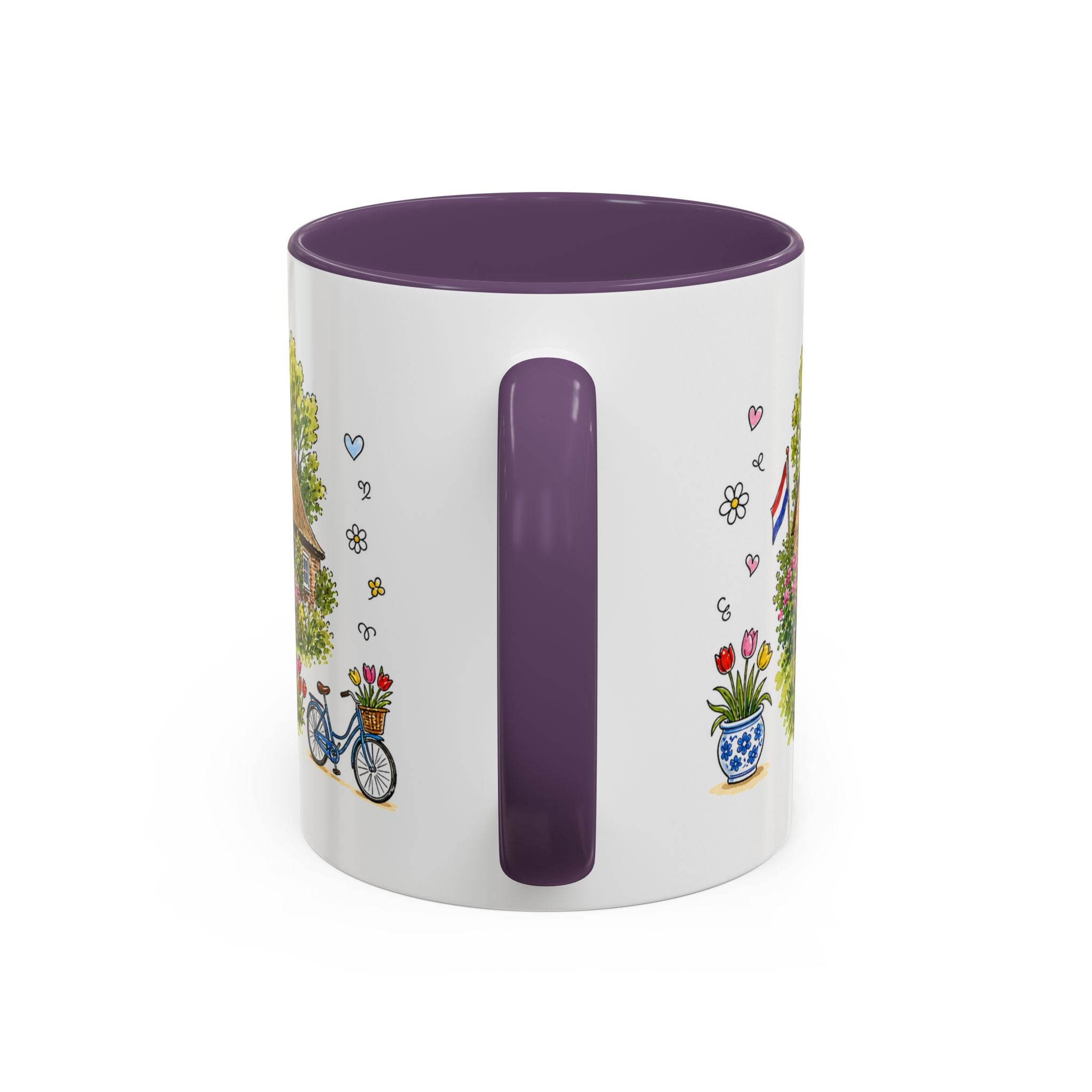 Giethoorn Illustrated Travel Mug | Netherlands Souvenir Accent Coffee Mug | 11oz 15oz Ceramic Cup