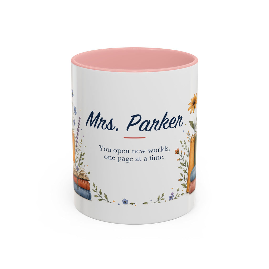 Personalized Reading Teacher Mug | Custom Name Book Lover Coffee Cup | Teacher Appreciation Gift