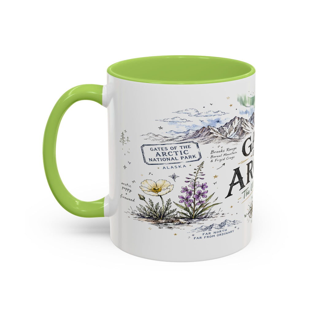 Gates of the Arctic National Park Coffee Mug | Alaska Arctic Wilderness Gift | Accent Color Ceramic 11oz 15oz