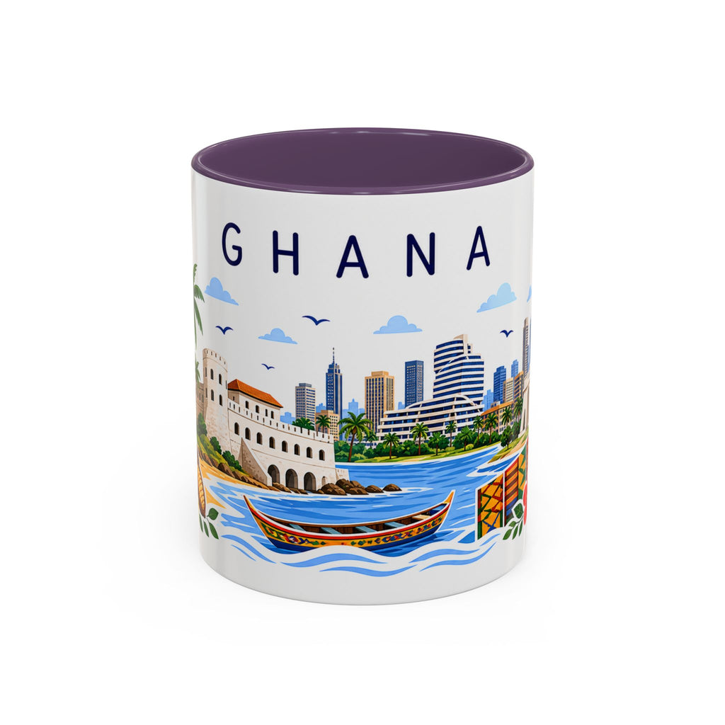 Ghana Coffee Mug | Travel Souvenir Accent Mug | Place Gift Ceramic Cup 11oz 15oz