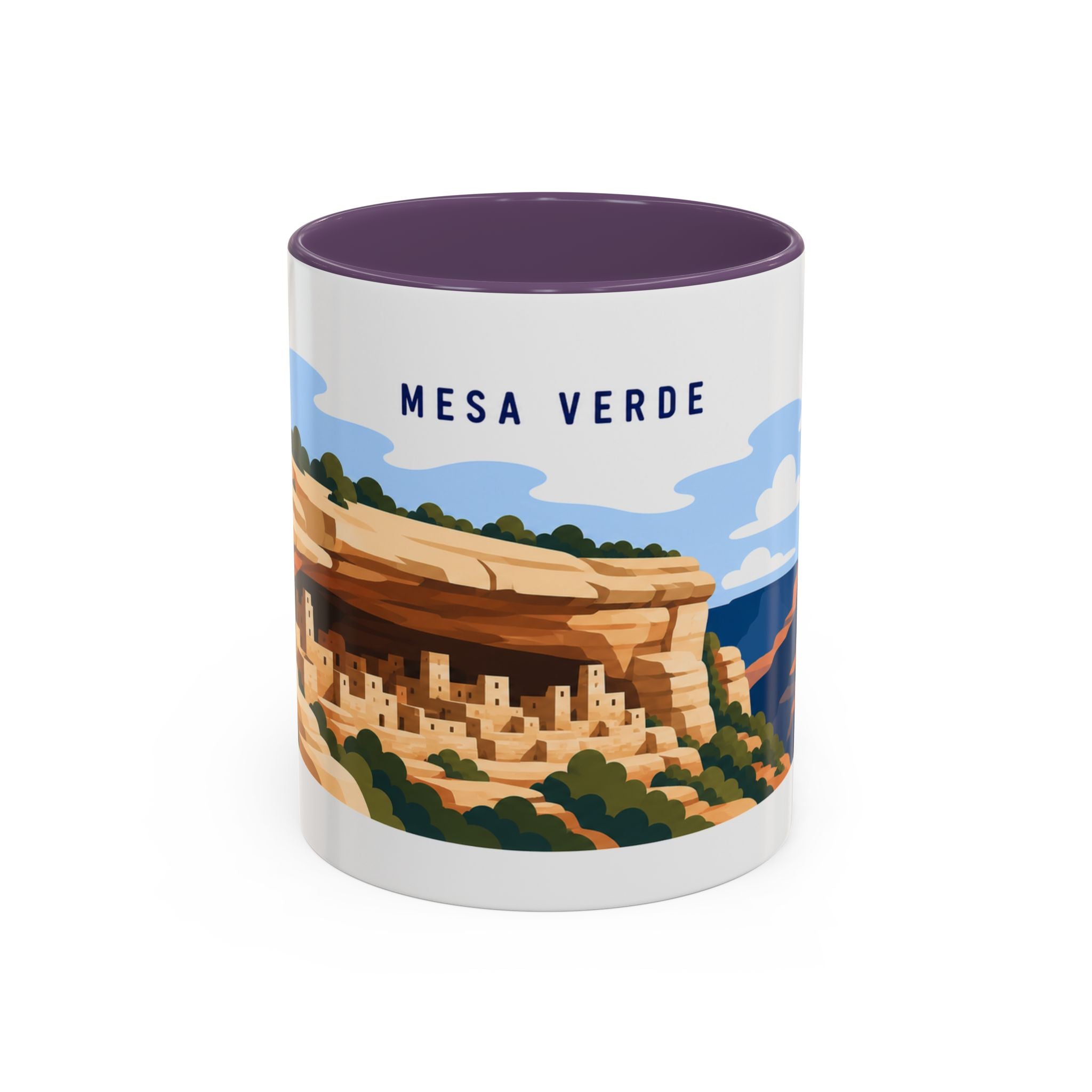Mesa Verde National Park Coffee Mug | Solid Color Block Park Souvenir | 11oz 15oz Accent Mug