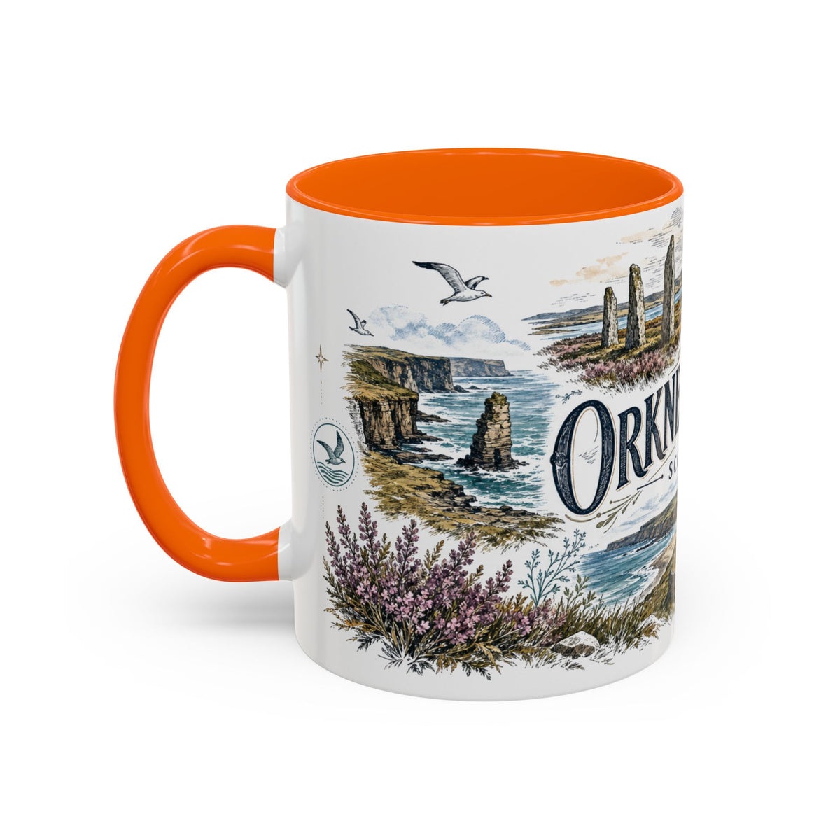 Orkney Islands Mug, Scotland Travel Souvenir, Bucket List Gift, Accent Ceramic Coffee Mug 11oz 15oz