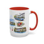 Geneva Illustrated Travel Mug | City Souvenir Accent Coffee Mug | 11oz 15oz Ceramic Cup