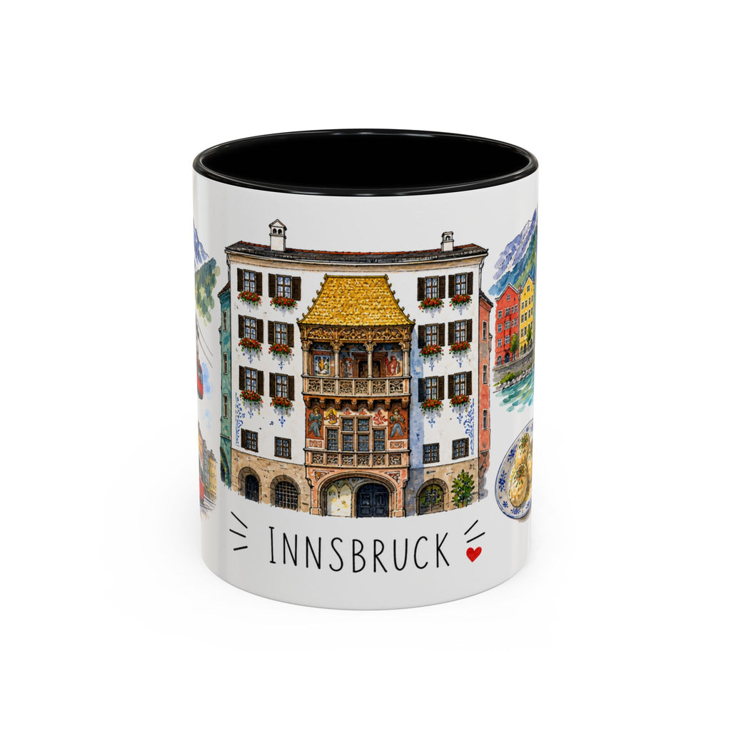 Innsbruck Illustrated Travel Mug | City Souvenir Accent Coffee Mug | 11oz 15oz Ceramic Cup