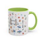 London Christmas Mug | Watercolor City Souvenir, Travel Memories, Ceramic Coffee Cup